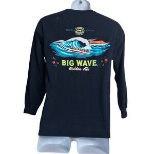 Kona Brewing Beer Graphic Print Tee Long Sleeve T-Shirt Hawaii Brand Company Ad